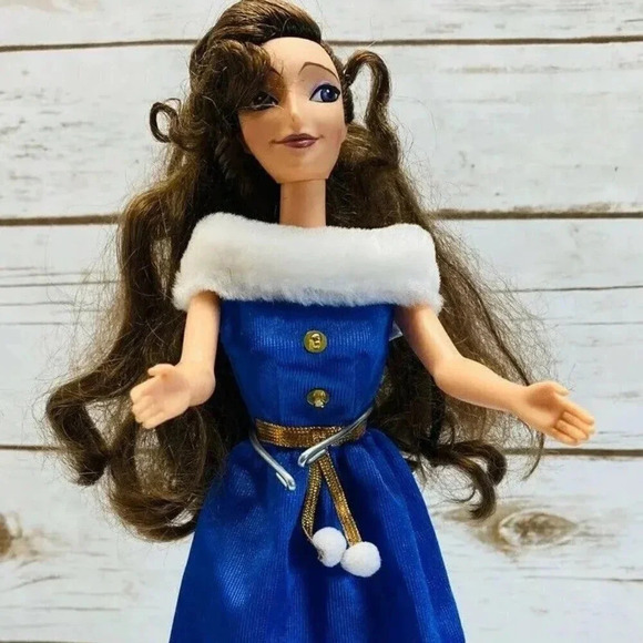 Mattel Other - DISNEY MEGARA HERCULES Fashion Barbie Doll Long Brunette Blue Gown 12" Tall Used